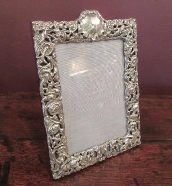 Late Victorian Cherub Decorated Silver Photo Frame