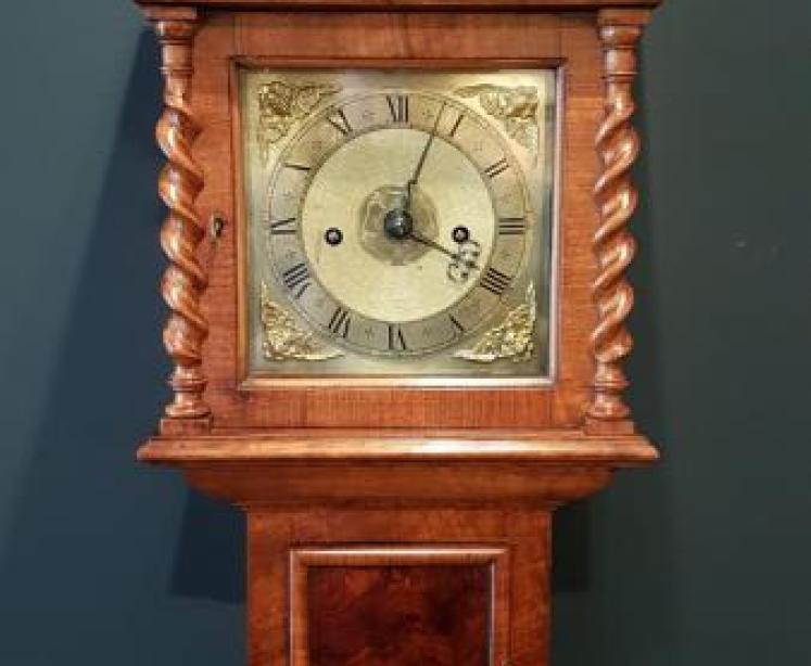 Early Victorian Walnut Verge Escapement Grandmother Clock - Image 1