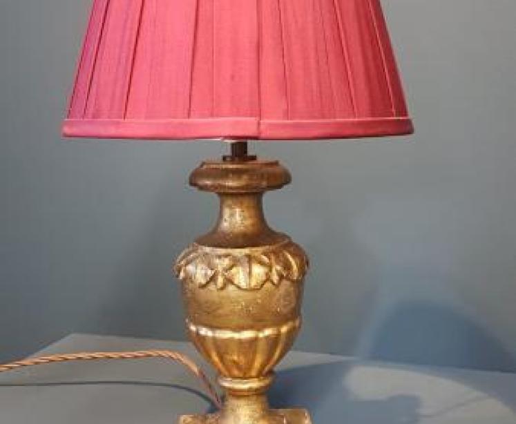 Pair of Timber Gilt Edwardian Table Lamps - Image 2