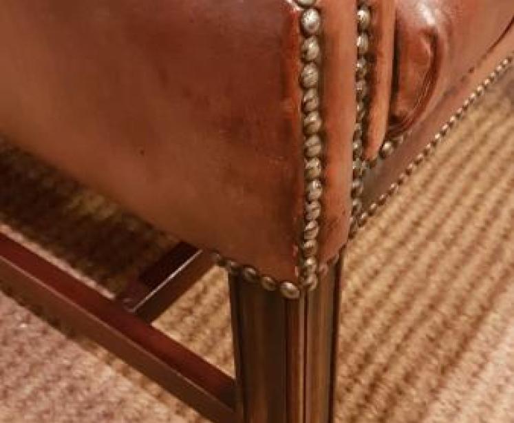 Superb 1920's Leather Wing Back Arm Chair - Image 6