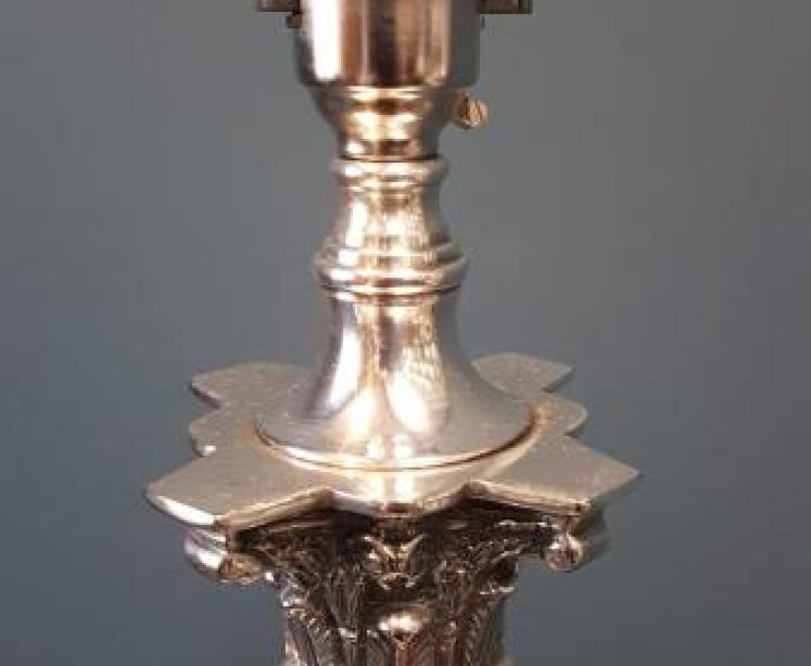 Pair of 1920's Marble Column Table Lamps - Image 3