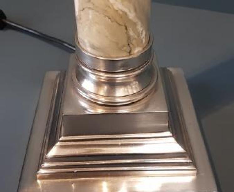 Pair of 1920's Marble Column Table Lamps - Image 5