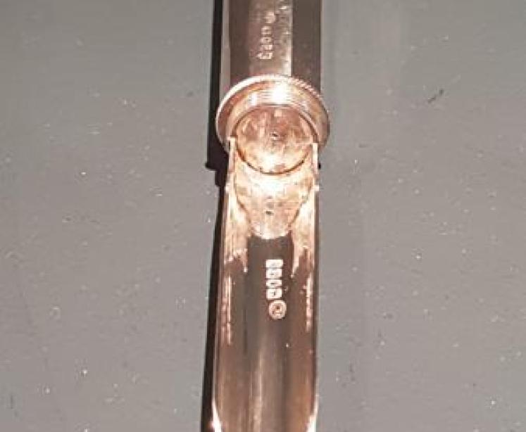 Rare Early Victorian Silver Apple Corer and Case - Image 2
