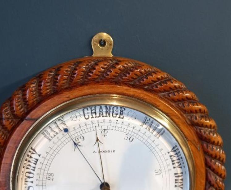 Victorian Polished Oak Glasgow Ship's Barometer - Image 3