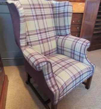 Top Quality 19th Century Upholstered Wing Armchair