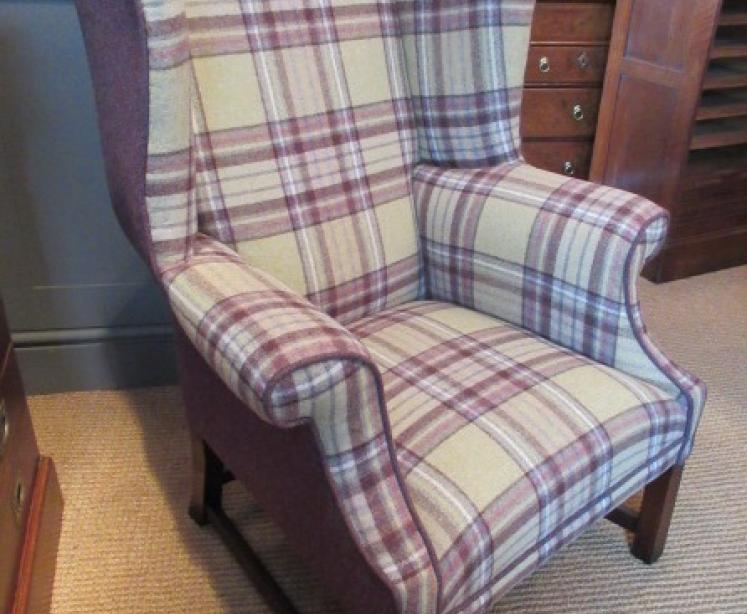Top Quality 19th Century Upholstered Wing Armchair - Image 1