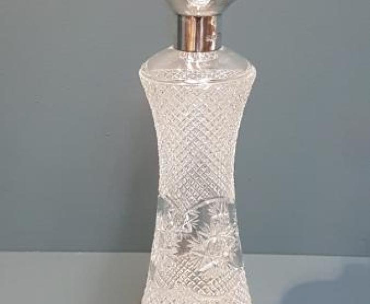 Edwardian Walker and Hall Silver Mounted Decanter - Image 1