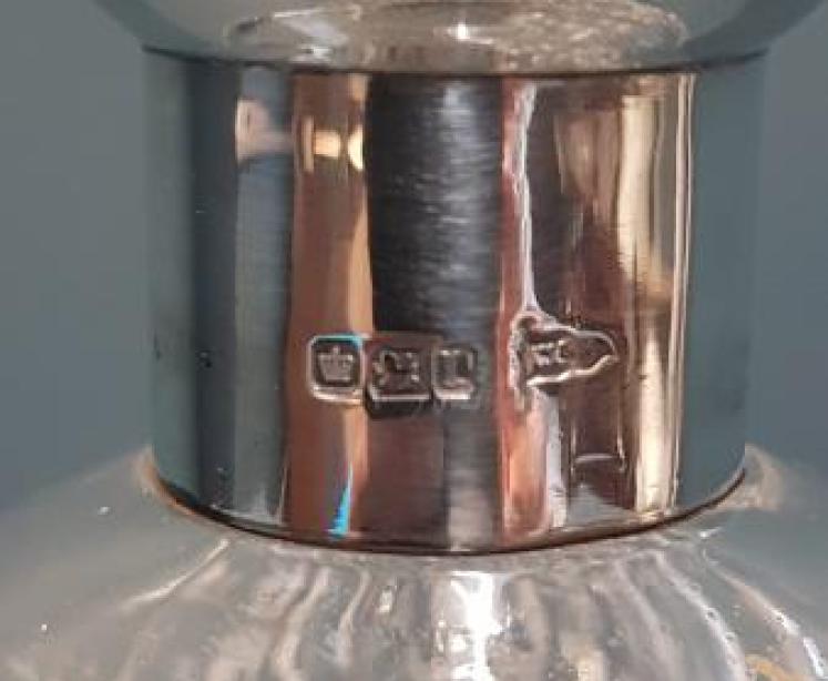 Edwardian Walker and Hall Silver Mounted Decanter - Image 6