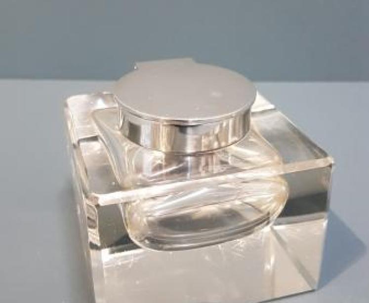 Large Edwardian Silver Top Ink Well - Image 1