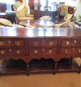 George II Period Oak Double Drawer Dresser