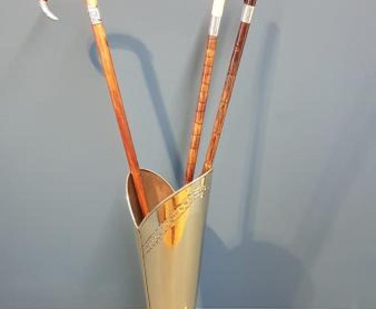 Unusual 1920's Brass Boot Stick Stand - Image 2