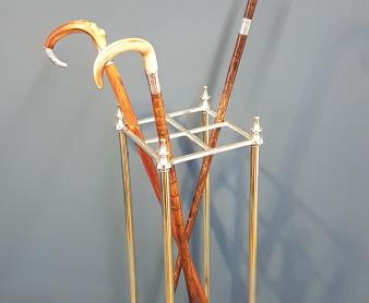 Edwardian Brass and Cast Iron Stick Stand - Image 2