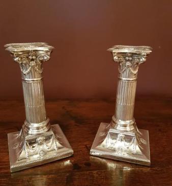 Pair of Victorian Solid Silver Candlesticks