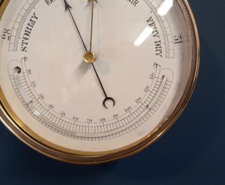 19th Century Marine Barometer with Thermometer - Image 4