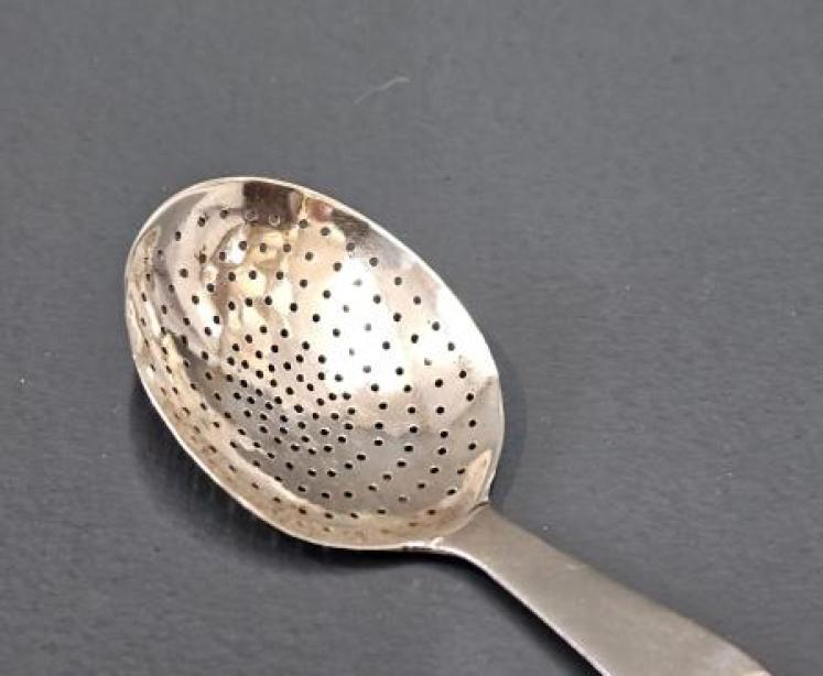 Unusual Georgian Silver Tea Straining Spoon - Image 1