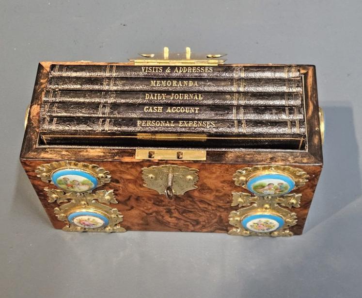 Victorian Burr Walnut Journal Box - Image 7