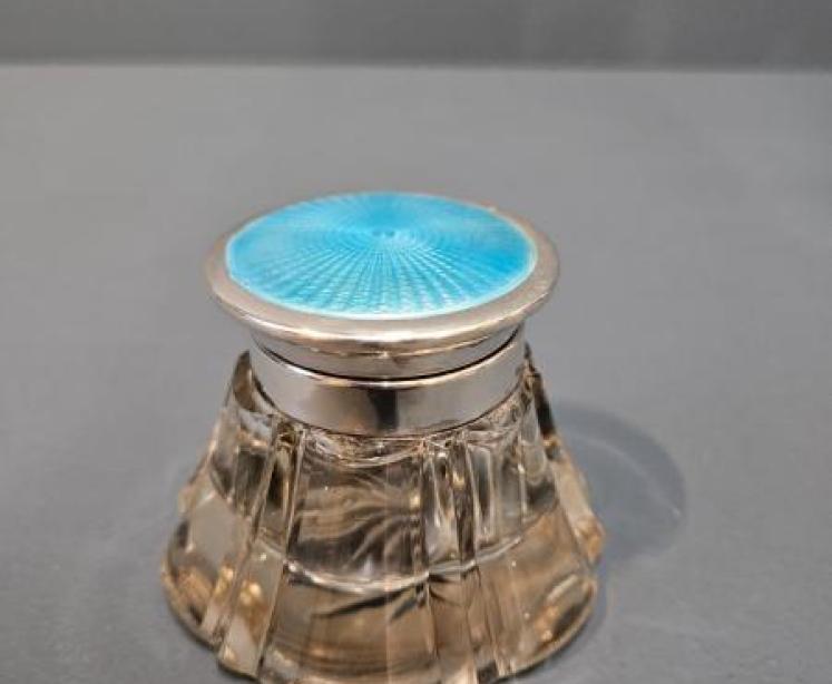 Immaculate Silver and Enamel Ink Well - Image 1