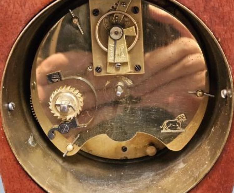 Edwardian Flared Top Inlaid Mantel Clock - Image 2