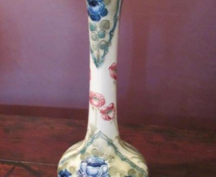 McIntyre Moorcroft Panelled Poppies Vase - Image 1
