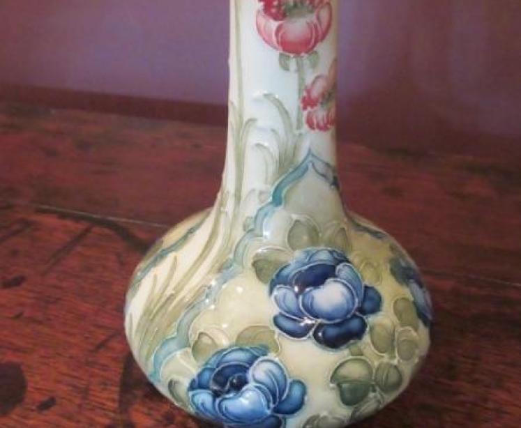 McIntyre Moorcroft Panelled Poppies Vase - Image 2