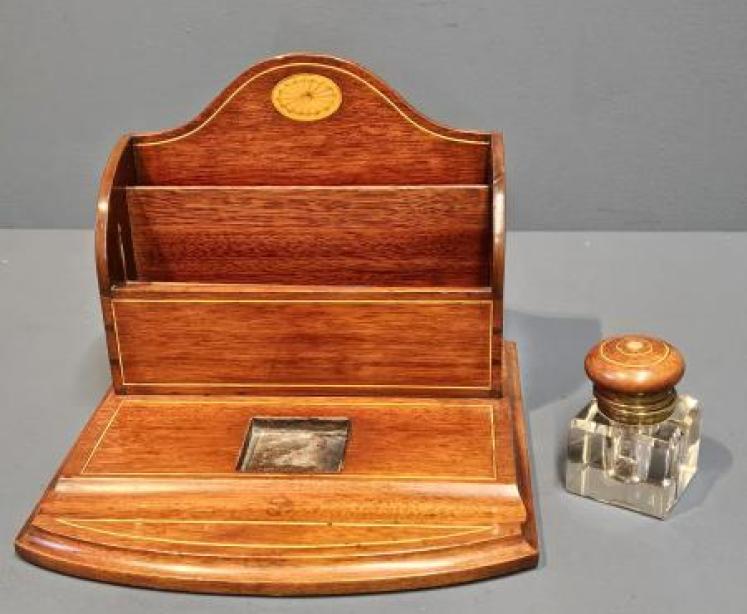 Late Victorian Mahogany Pen, Ink and Letter Stand - Image 4