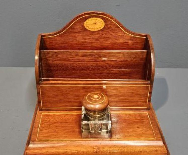 Late Victorian Mahogany Pen, Ink and Letter Stand - Image 5