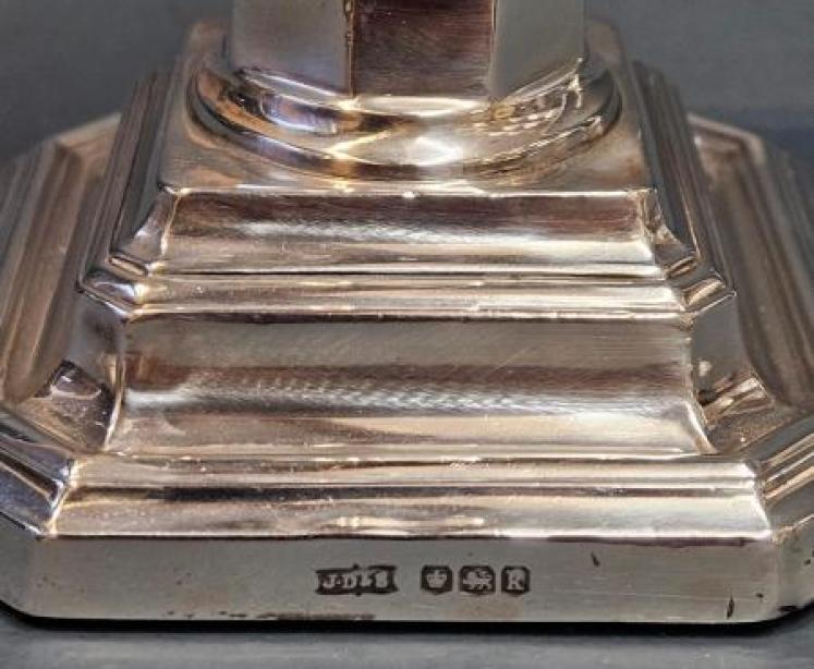 Pair of Edwardian Solid Silver Candlesticks  - Image 6