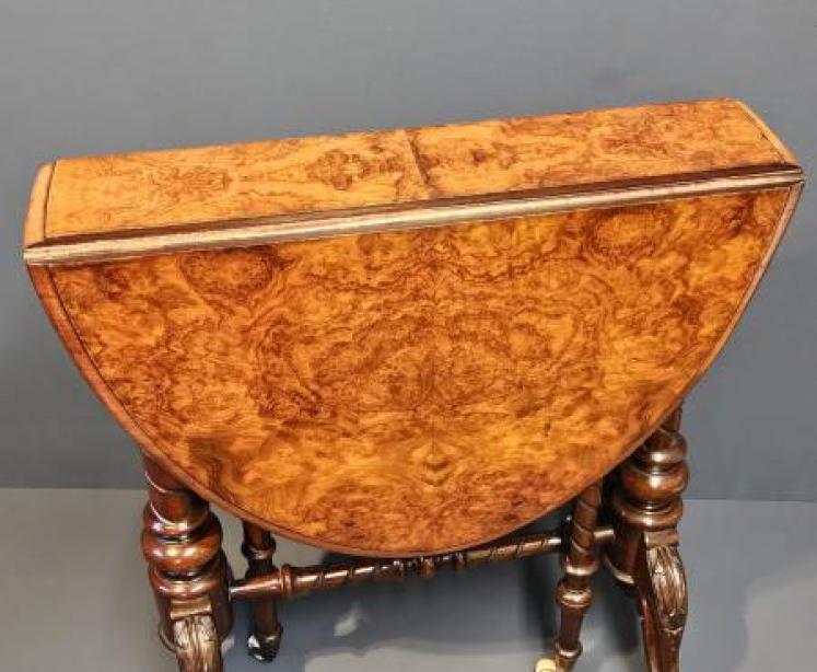 Victorian Burr Walnut Sutherland Table - Image 1