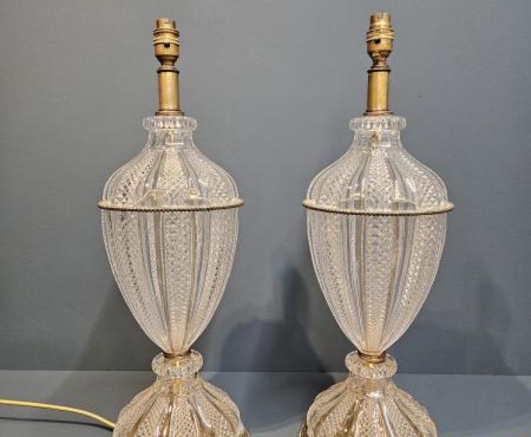 Pair of Crystal Table Lamps - Image 1