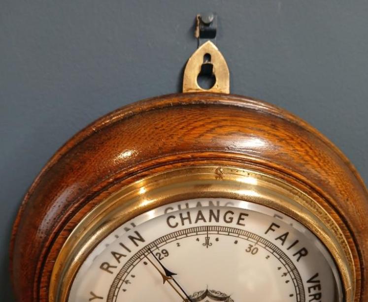 Victorian Oak Gamage of London Aneroid Barometer - Image 4