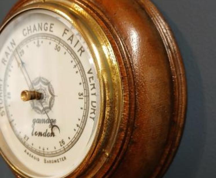 Victorian Oak Gamage of London Aneroid Barometer - Image 5