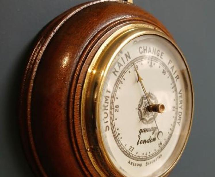 Victorian Oak Gamage of London Aneroid Barometer - Image 6
