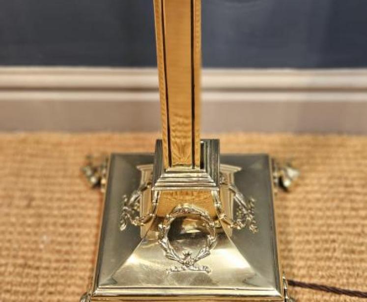 Edwardian Brass Rise and Fall Standard Lamp - Image 5