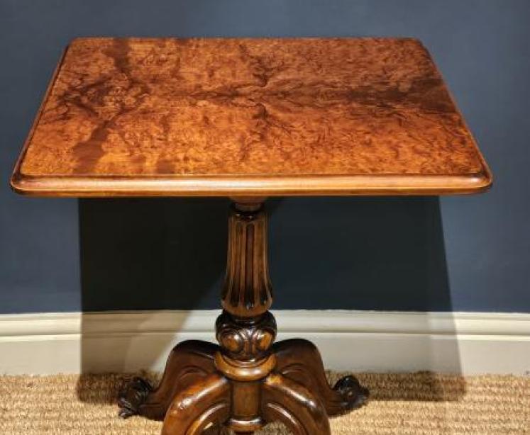Early Victorian Burr Walnut Occasional Table - Image 1