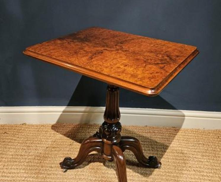 Early Victorian Burr Walnut Occasional Table - Image 3