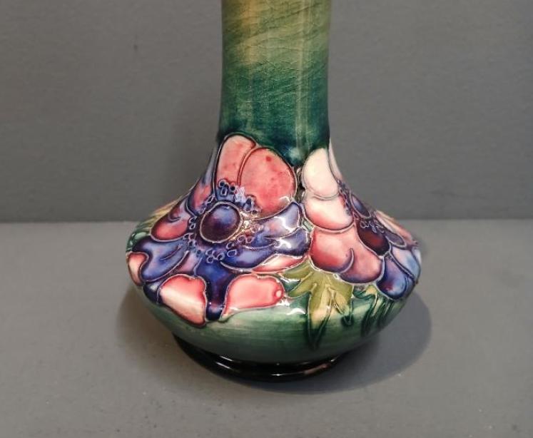 Moorcroft Anemone on Green Ground Vase - Image 2
