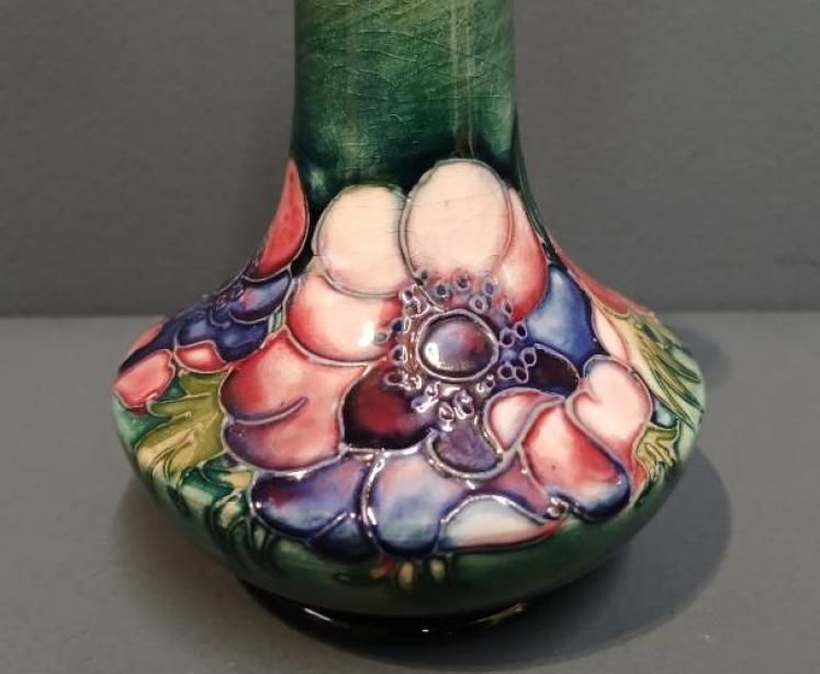 Moorcroft Anemone on Green Ground Vase - Image 3