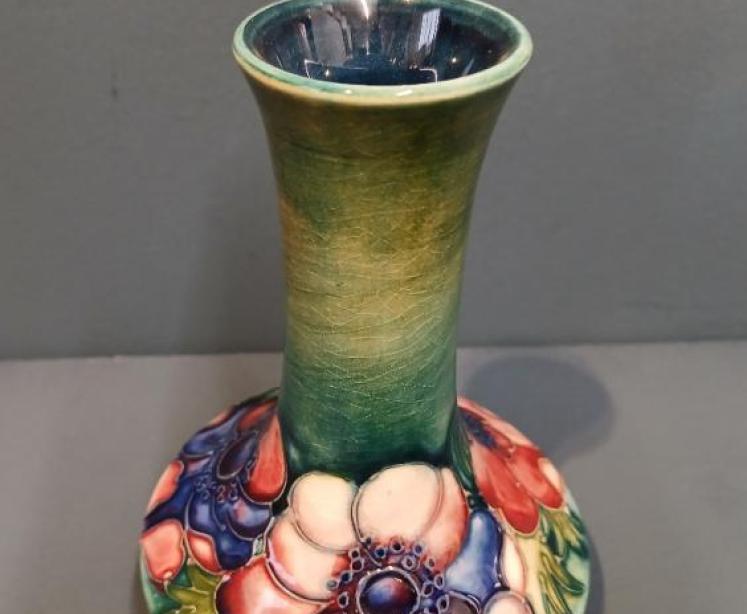 Moorcroft Anemone on Green Ground Vase - Image 4