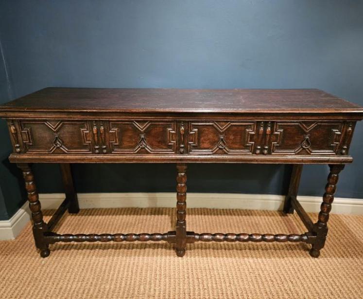 Period Oak Two Drawer Dresser - Image 1