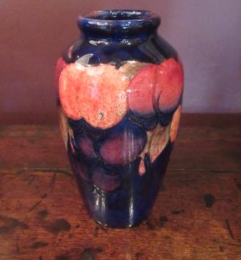 Moorcroft Wisteria Flambe Glazed Roll Neck Vase