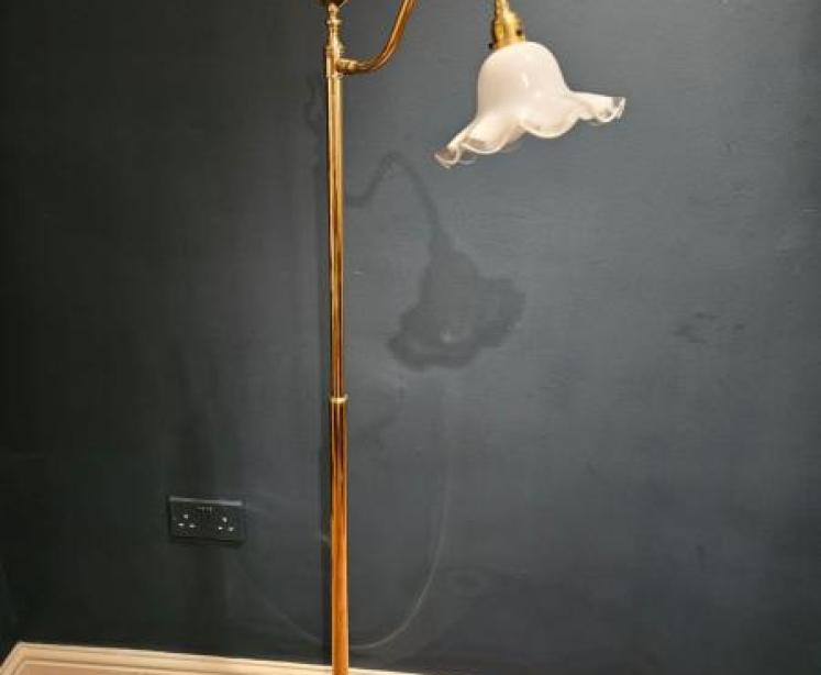 Brass Floor Standing Reading Lamp - Image 1