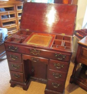 Stunning George II Red Walnut Kneehole Desk