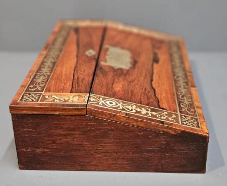 Regency Rosewood Brass Inlaid Writing Slope - Image 2