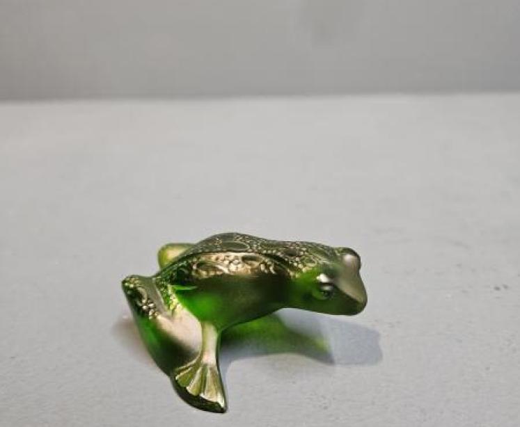 Lalique Green Leaping Frog - Image 1
