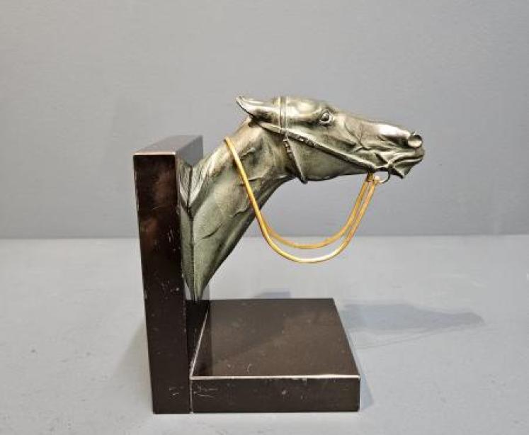 1930's Bronze Race Horse Bookend - Image 4