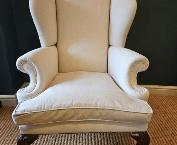 Matching Pair of Wing Back Armchairs - Image 2