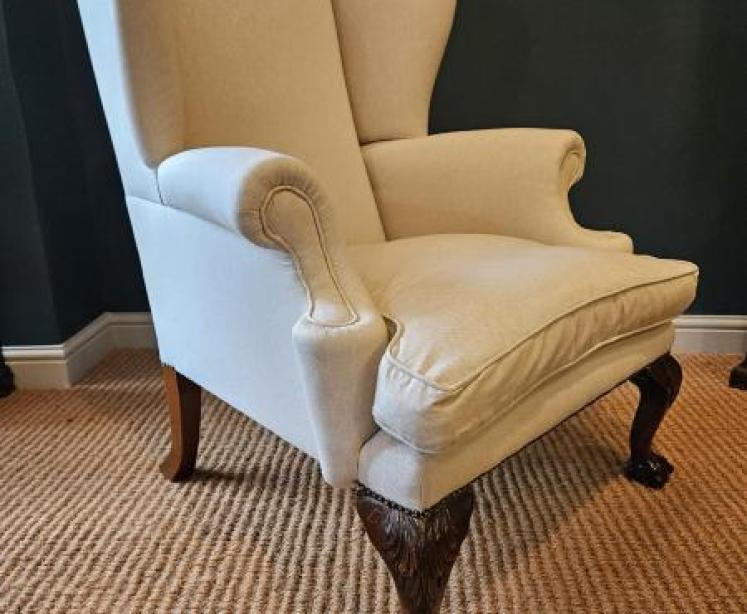 Matching Pair of Wing Back Armchairs - Image 7