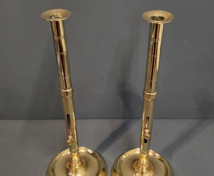 Pair of Tall George III Candlesticks - Image 2