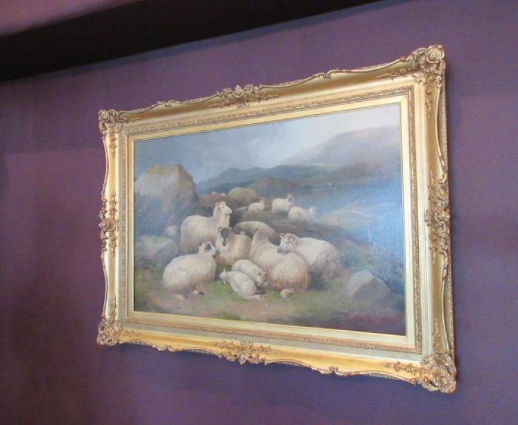 Impressive Victorian Oil 'Sheep in Moorland Landscape' Painting - Image 1