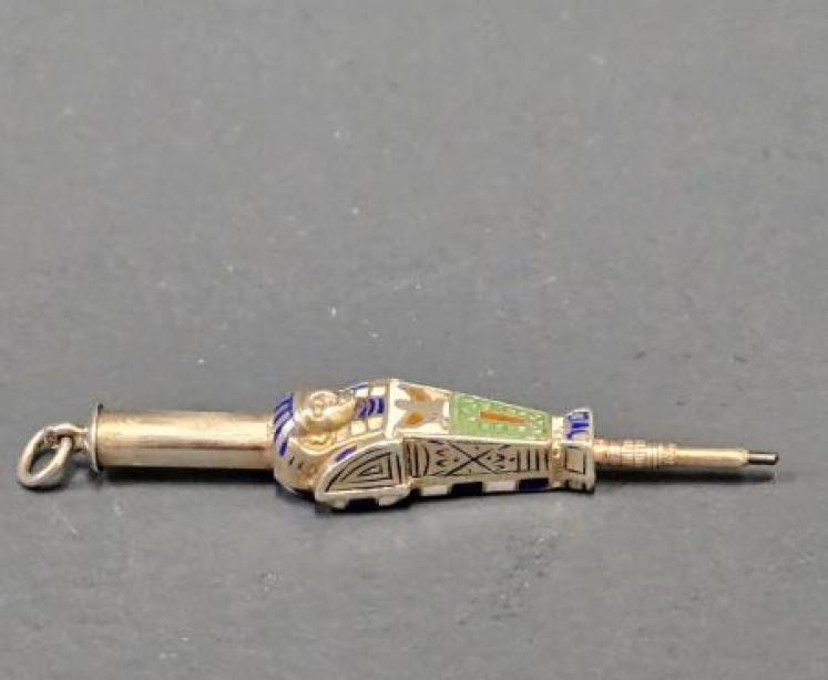 Silver, Enamel and Gold Propelling Pencil  - Image 3
